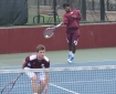 Courtesy of Li Yang/The Ram Sophomores Srikar Alla and Max Peara won their match at first doubles against Bryant on Sunday by a score of 8-5.