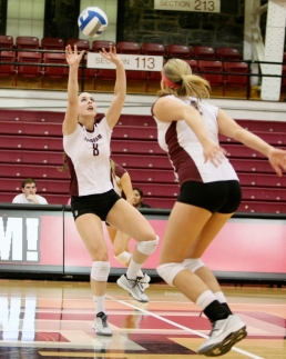Ally White/The Ram Ullery won her first home match on Tuesday against Hofstra in four sets.