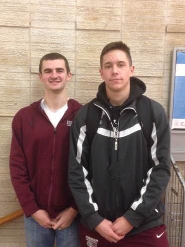 Chris Scerbo (left) and Tom Mahoney (right) are just two of Fordham basketball's extremely hard-working managers. 