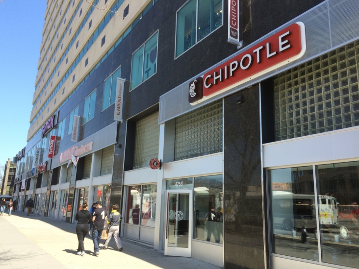 The Mexican food restaurant, Chipotle, is the latest chain store to join the changing environment along Fordham Road. Jeff Coltin