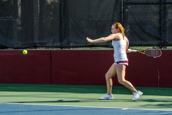 Sato won in singles play, while two doubles teams earned victories. Samuel Joseph/The Fordham Ram