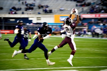 Sophomore receiver Corey Caddle caught five passes for 89 yards on Saturday. (Andrea Garcia/The Fordham Ram)