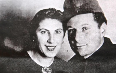 Mathilde Freund poses for a photograph with her late husband Fritz before he enlisted in the war. (Courtesy of Mathilde Freund)